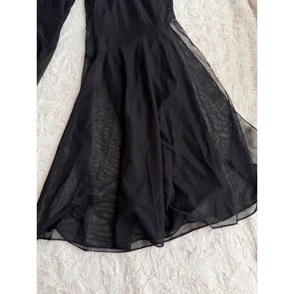 Cache Vintage Y2K 90s Black Mesh Flare Pants High Waisted Bell Bottom Trousers 4 - Picture 10 of 15